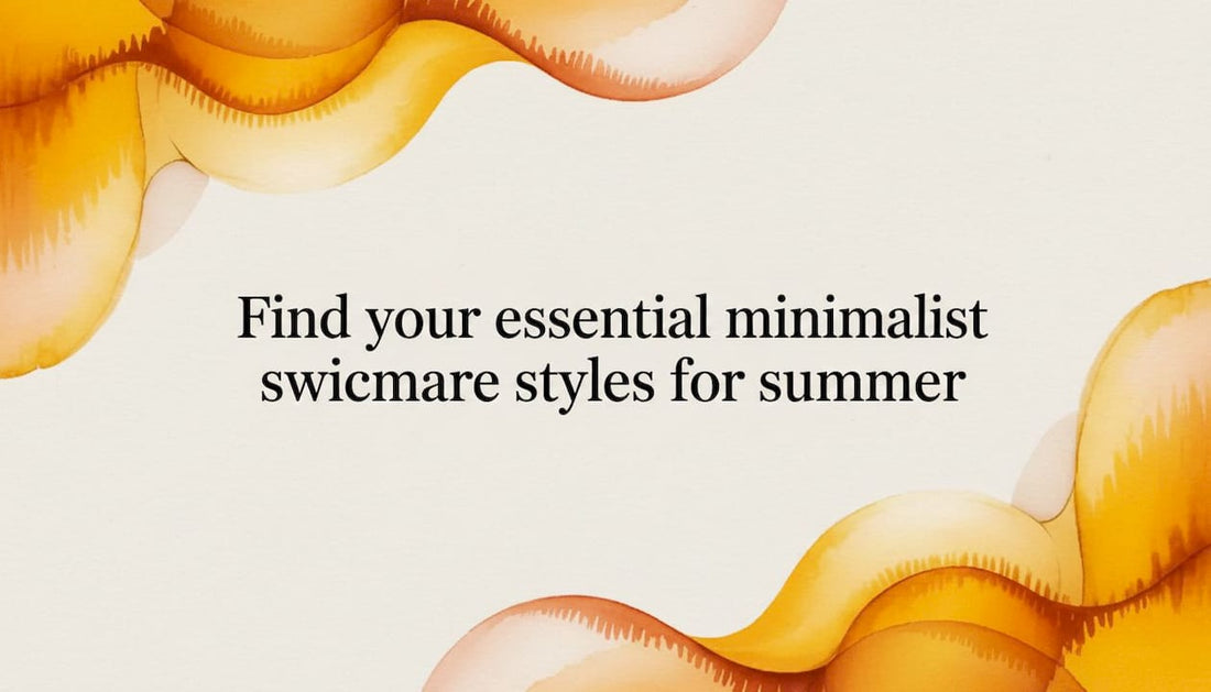 Minimalist watercolor frame for swimwear title
