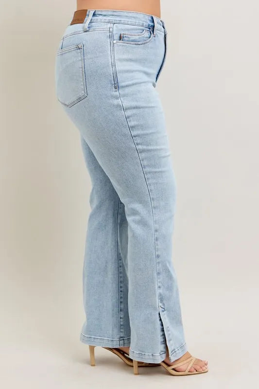 Judy Blue Tummy Control Vintage Wash Slim Boot Jeans – Plus Size - Be Juliet