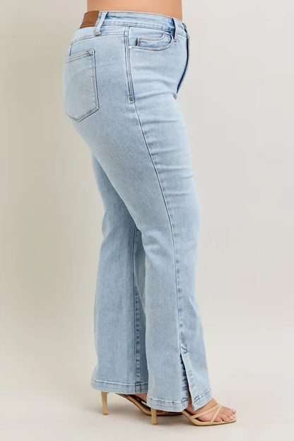 Judy Blue Tummy Control Vintage Wash Slim Boot Jeans – Plus Size - Be Juliet