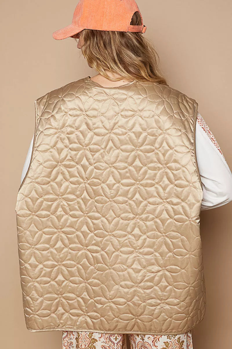 Maribel Floral Quilted Vest - Be Juliet