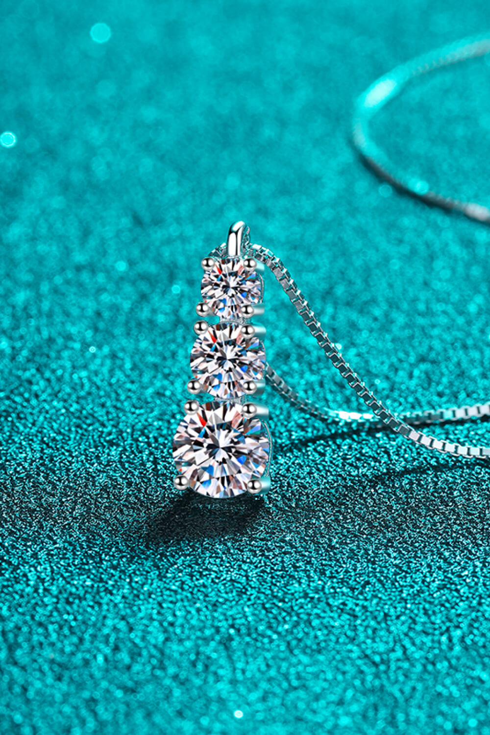 Moissanite Triple-Pendant Necklace - Be Juliet