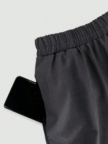 Isla Button-Up Sleeveless Top & Pants Set - Dark Gray, side close-up detail - Be Juliet