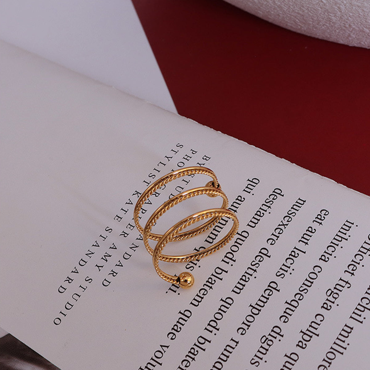 Titanium Steel Wrap Ring - detail close-up of layered band - Be Juliet
