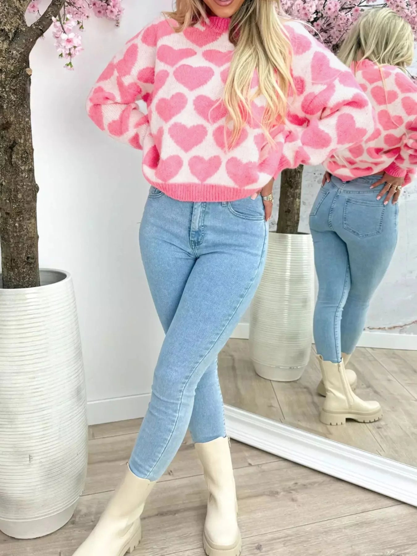 Valentine Heart Round Neck Sweater - Be Juliet