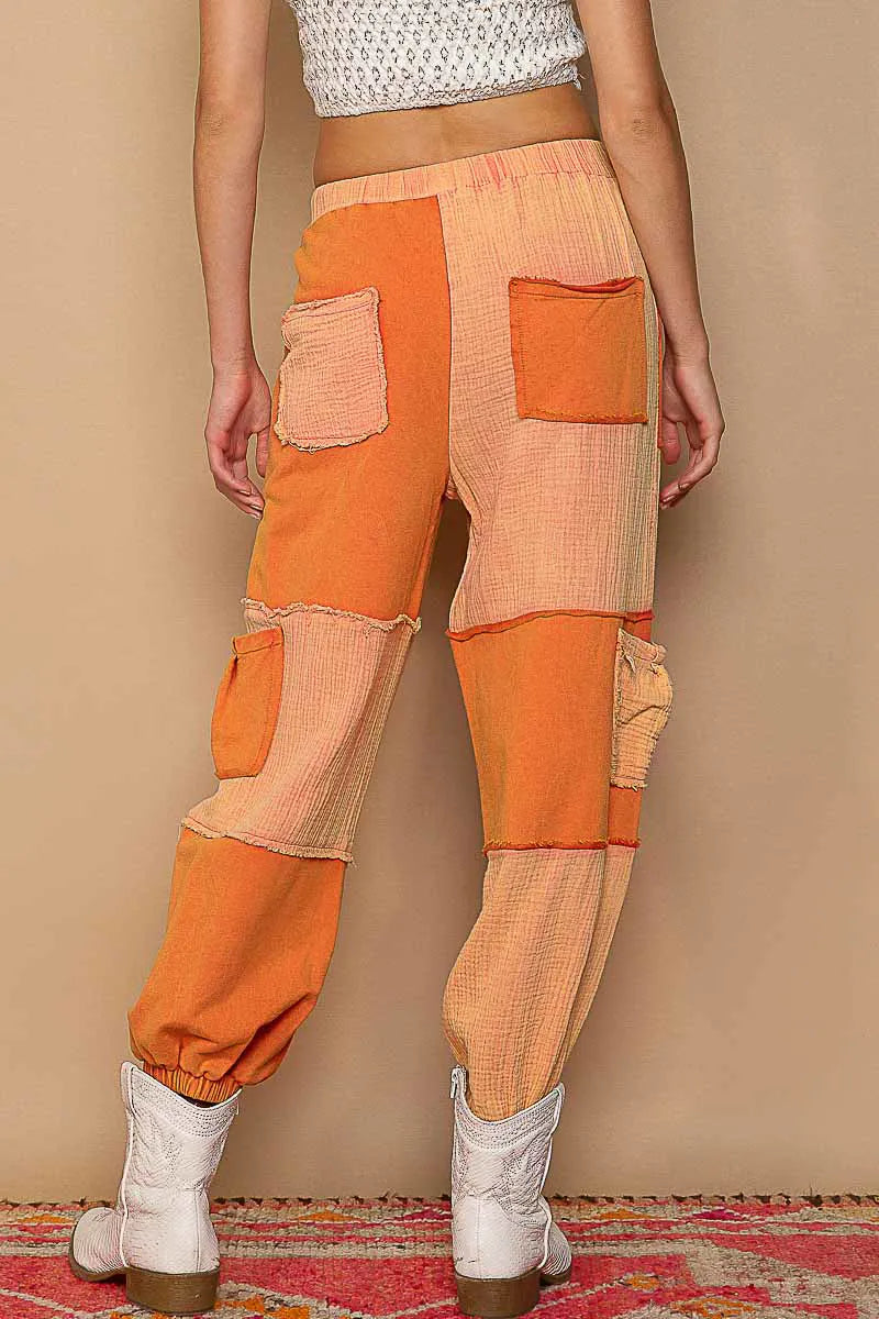 POL Drawstring Pocketed Contrast Jogger Pants - Be Juliet