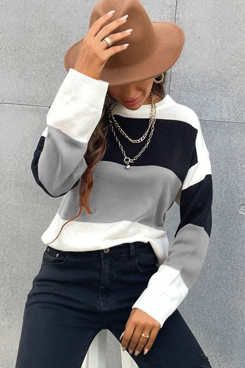 Perfee Color Block Sweater