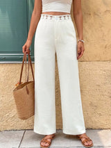 Colette High Waist Crochet Trim Pants - Be Juliet