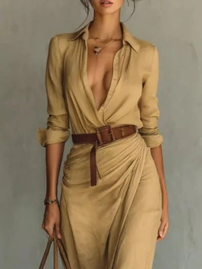 Juliette Ruched Long Sleeve Maxi Dress - Be Juliet