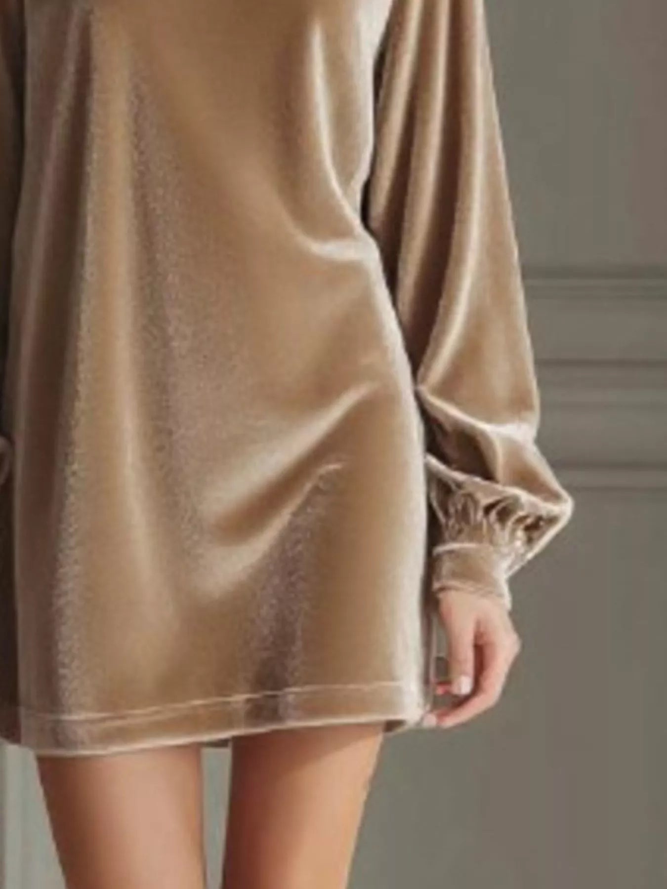 Vivienne Velvet Long Sleeve Mini Dress — Plus Size - Be Juliet