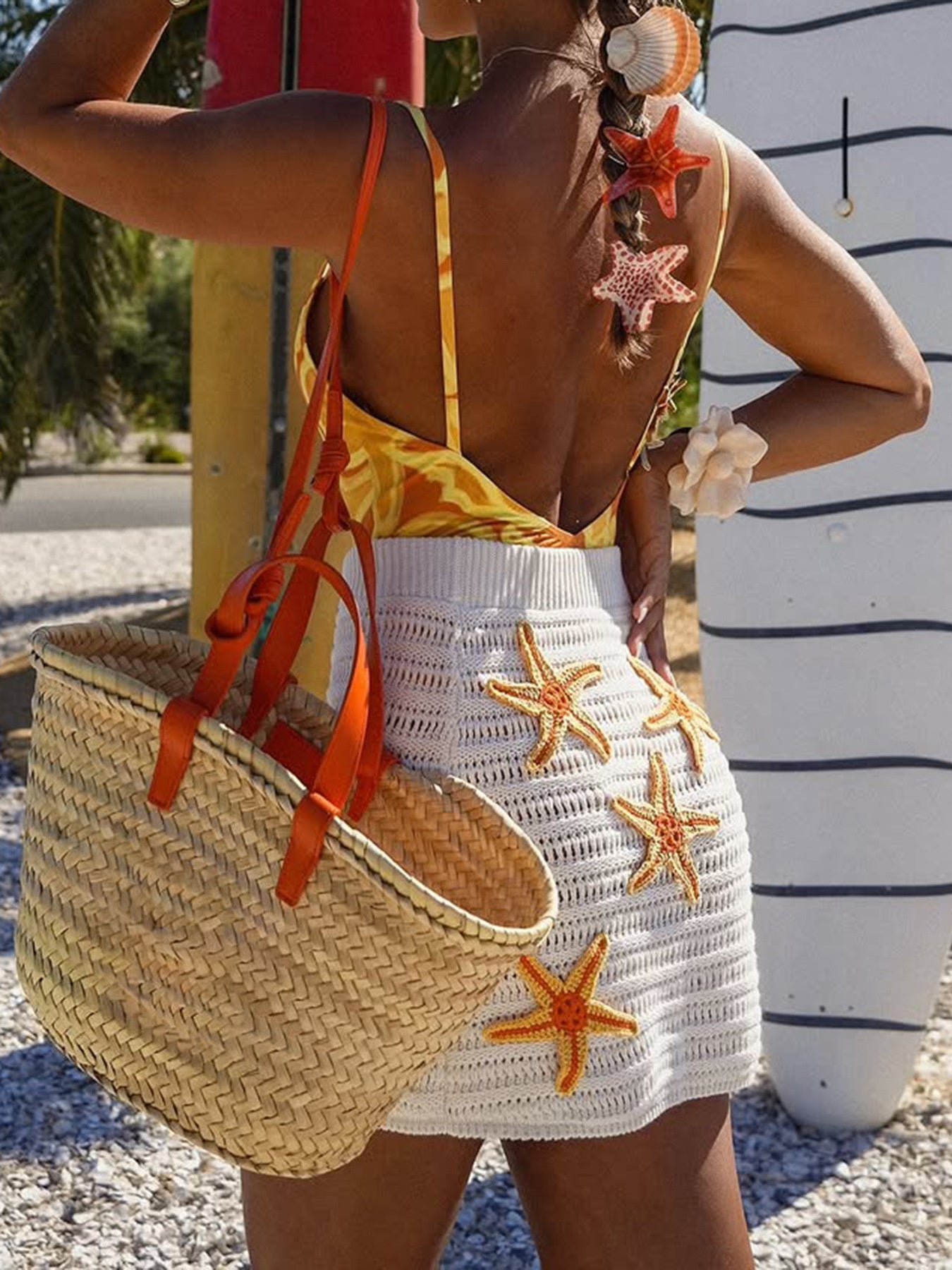 Marina Starfish Crochet Sweater Skirt - Be Juliet