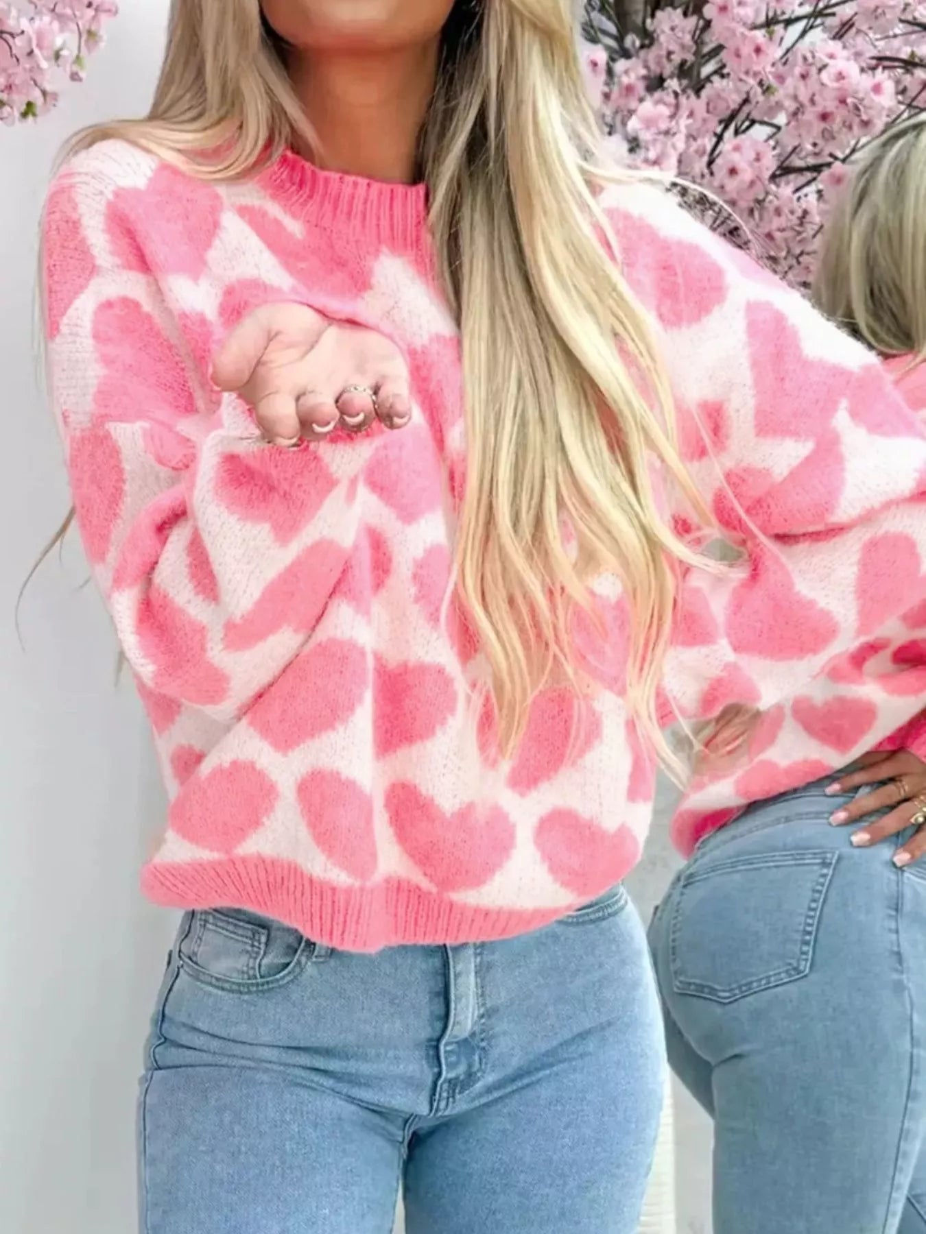 Valentine Heart Round Neck Sweater - Be Juliet