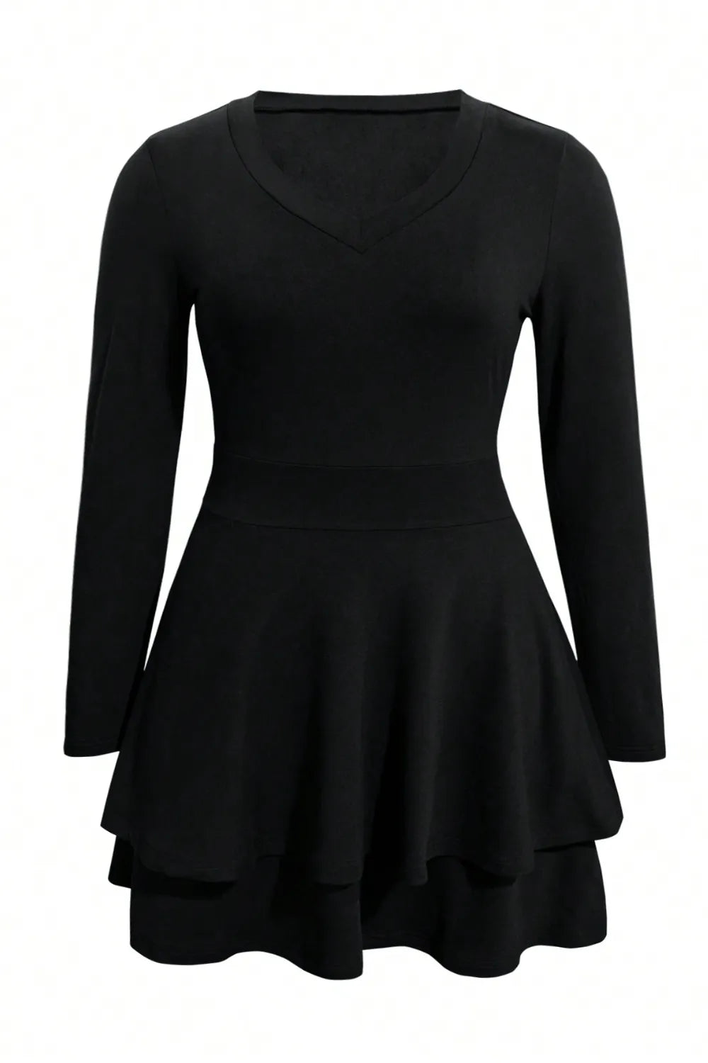 Celina Layered V-Neck Mini Dress – Plus Size - Be Juliet