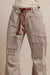 BiBi Drawstring Striped Twill Barrel Pants - Be Juliet