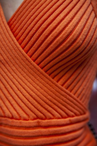 Valentina Rib-Knit Sweater Dress – Orange Glow - Be Juliet
