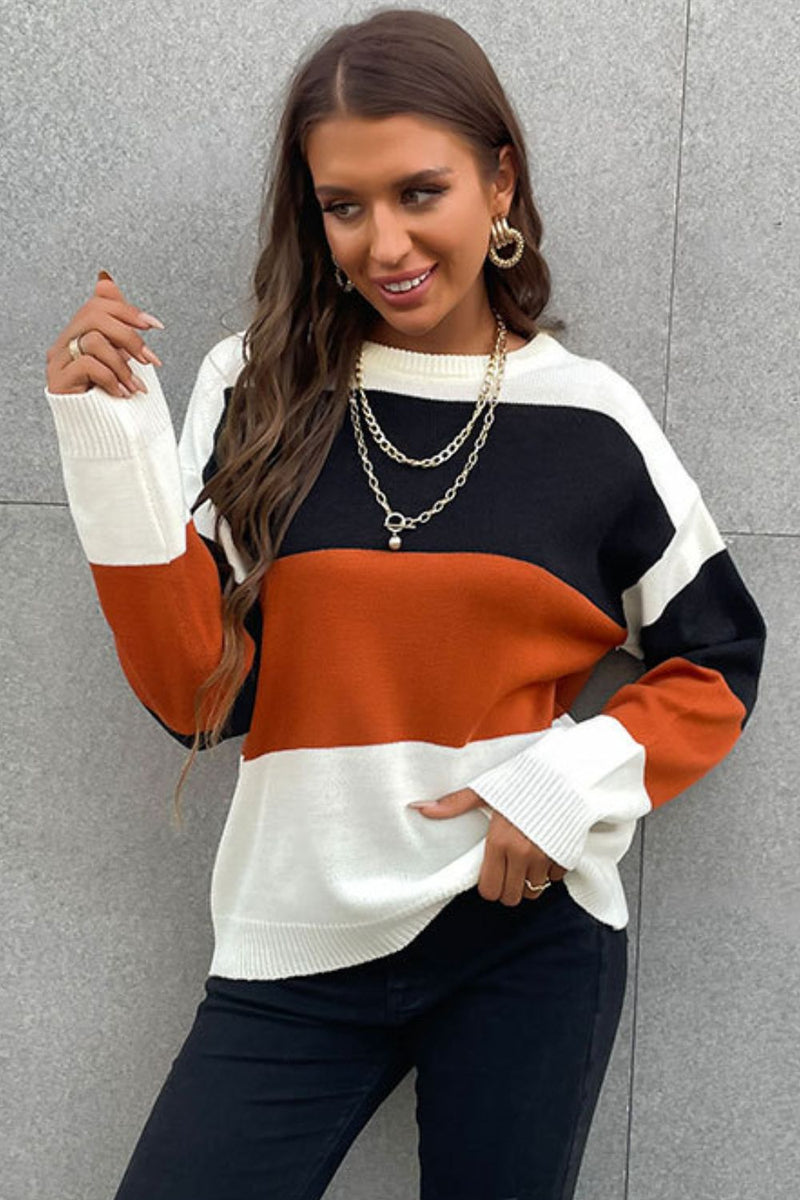 Perfee Color Block Sweater