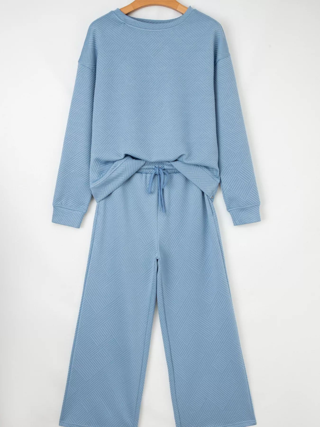 Loose Textured Top and Pants Set - Be Juliet