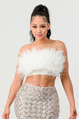 Fur Real Crop Tube Top