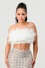 Fur Real Crop Tube Top