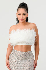 Fur Real Crop Tube Top