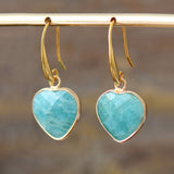 Natural Stone Heart Drop Earrings - Be Juliet