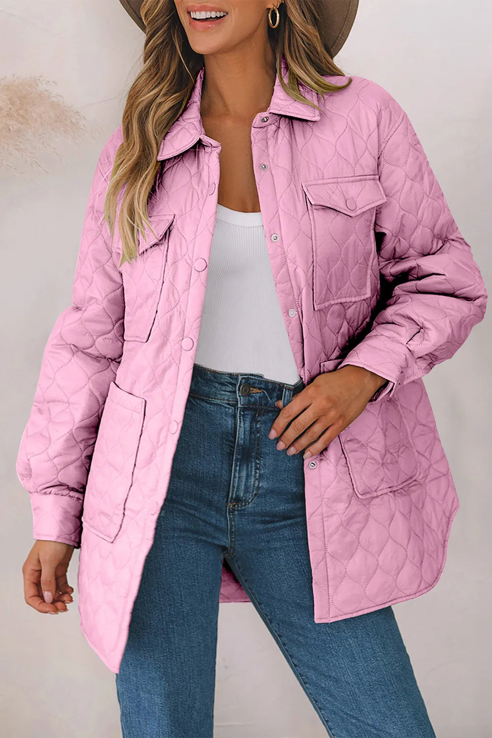 Snap Down Collared Winter Coat - Be Juliet