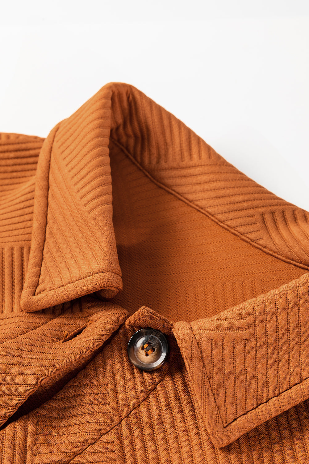 Textured Collared Button-Up Drop Shoulder Coat - Be Juliet