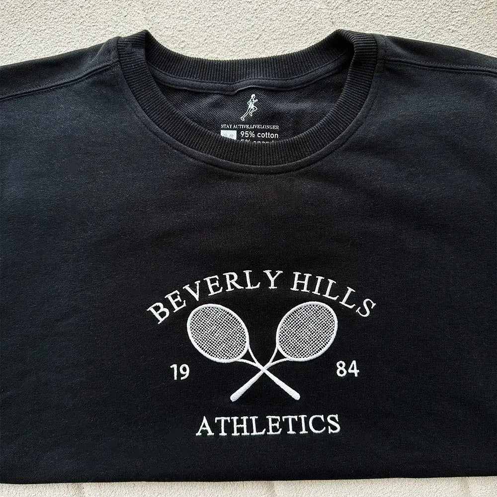 Serena Dreams Tennis-Inspired Sweatshirt - full-length front view on model - Be Juliet