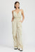 Spaghetti Strap Cargo Jumpsuit - Be Juliet