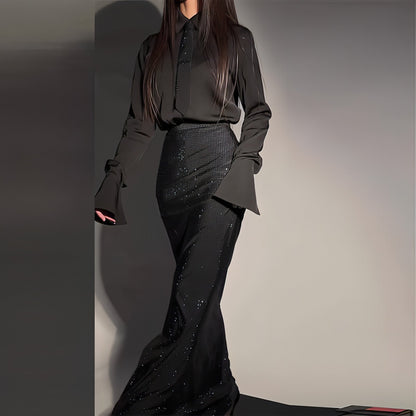 Elara Crystal Wrap Skirt Set - Be Juliet