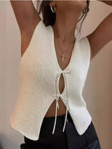 Knot-Front Crop Tank Top