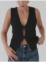 Knot-Front Crop Tank Top
