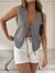 Knot-Front Crop Tank Top - grey, front view on model - Be Juliet