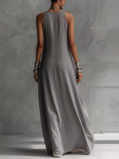 Two-Tone Sleeveless Maxi Dress - Be Juliet