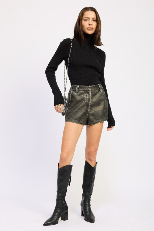 Long Sleeve Turtleneck Bodysuit with Open Back - Be Juliet
