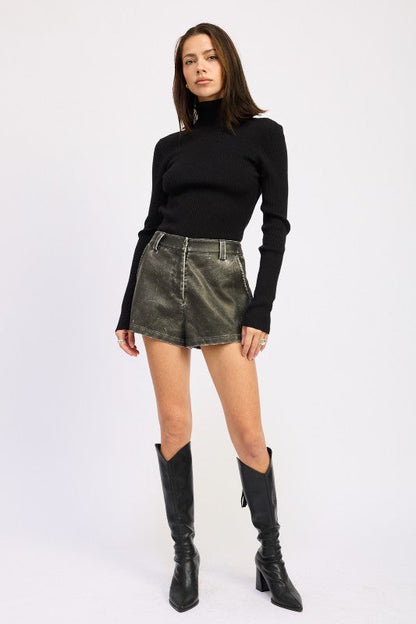 Long Sleeve Turtleneck Bodysuit with Open Back - Be Juliet
