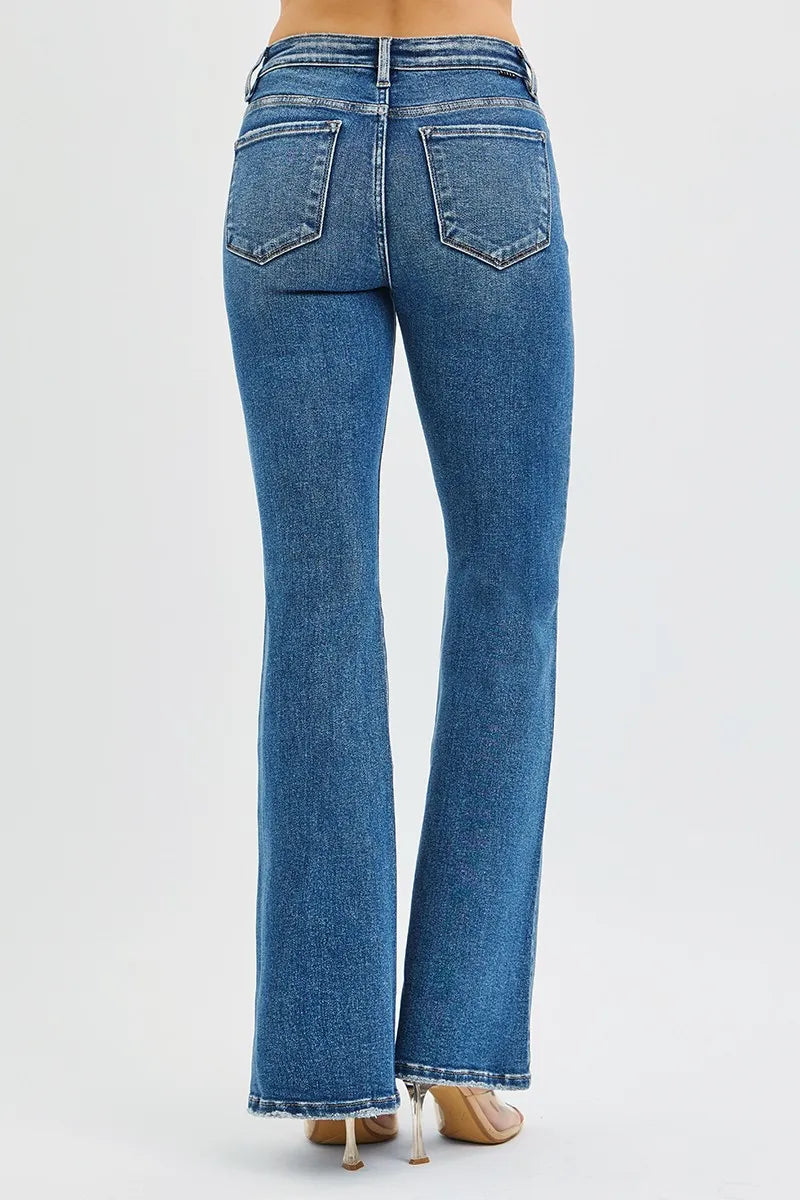 RISEN Full Size Tummy Control High Rise Flare Jeans Plus Size - Be Juliet