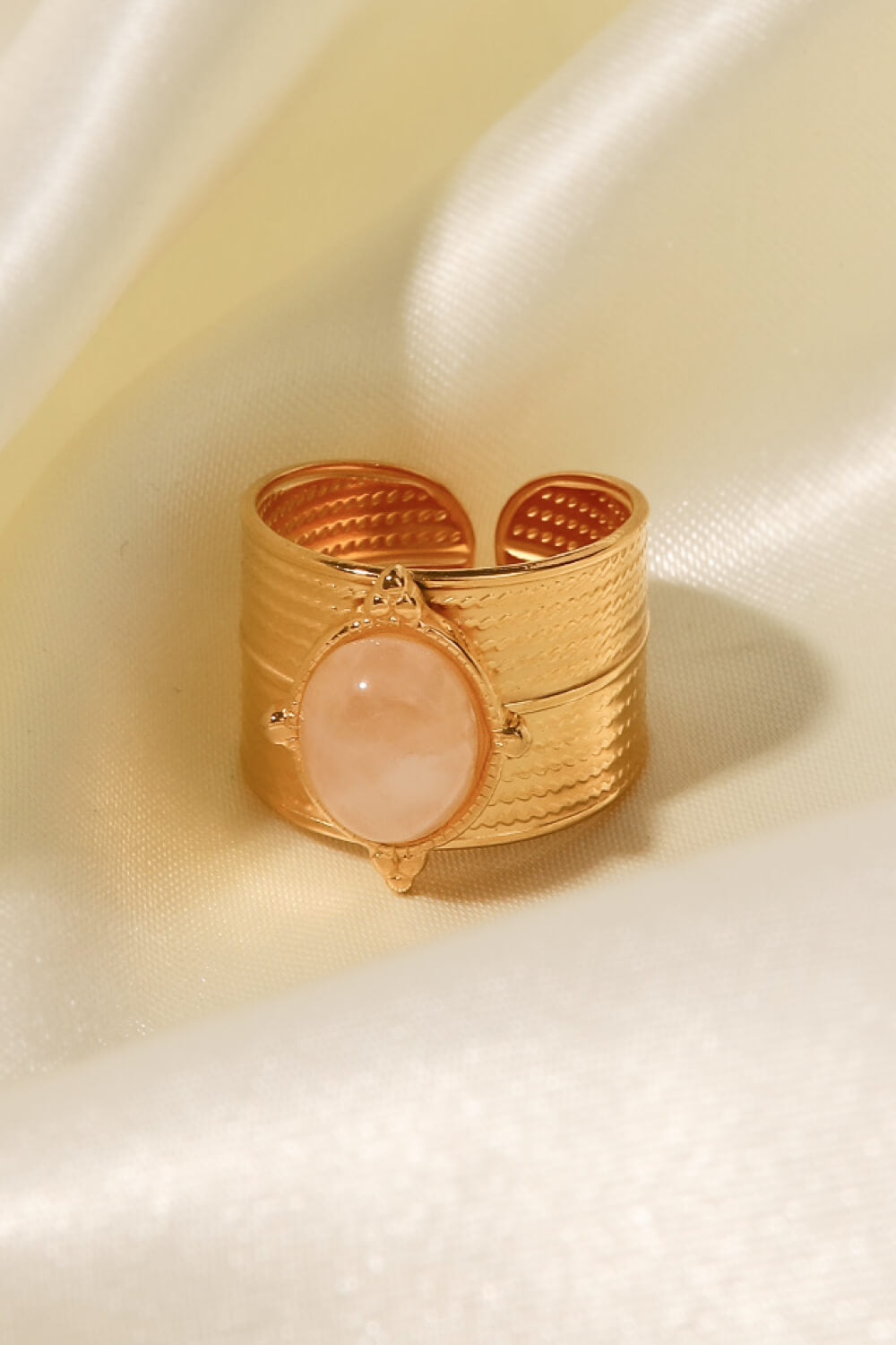 18K Gold-Plated Wide Open Ring - Orange, lifestyle worn on hand - Be Juliet