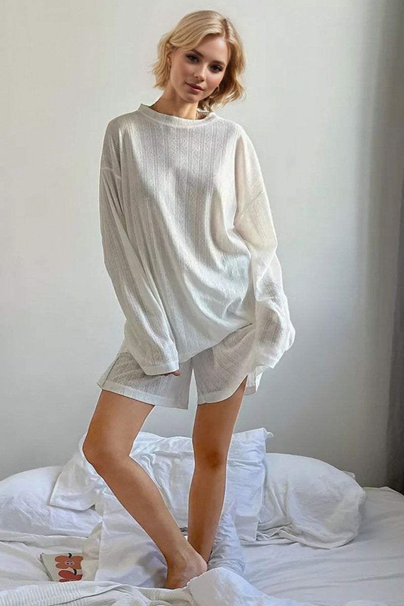 Basic Bae Buttery-Soft Round Neck Top and Shorts Set