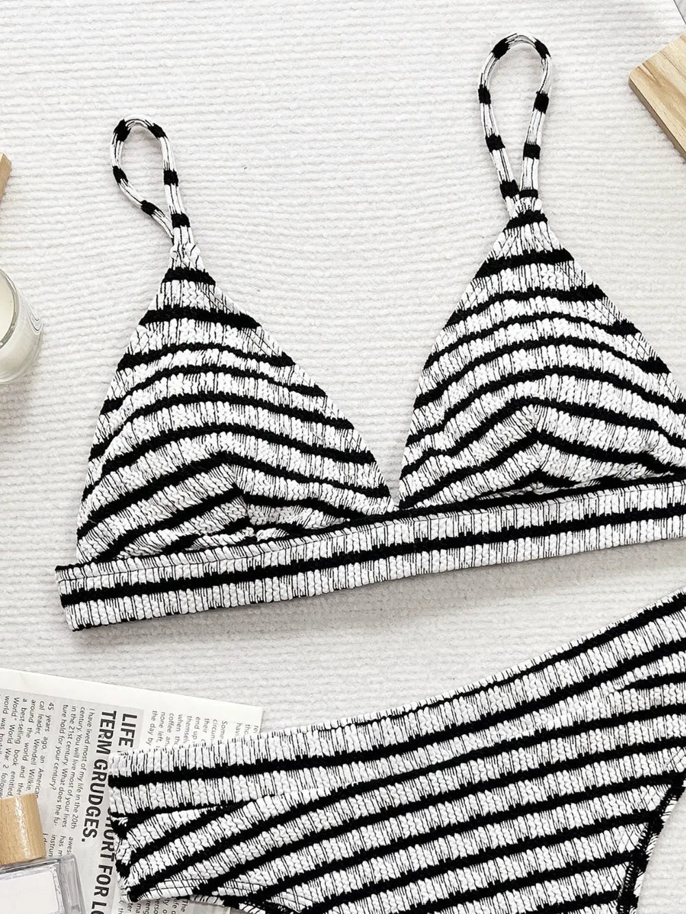 Colette Striped V-Neck Swim Set - Be Juliet