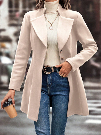 Collared Neck Longline Coat - Be Juliet