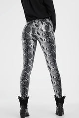 Vera Shiny Skinny Pants – Black Snake Print