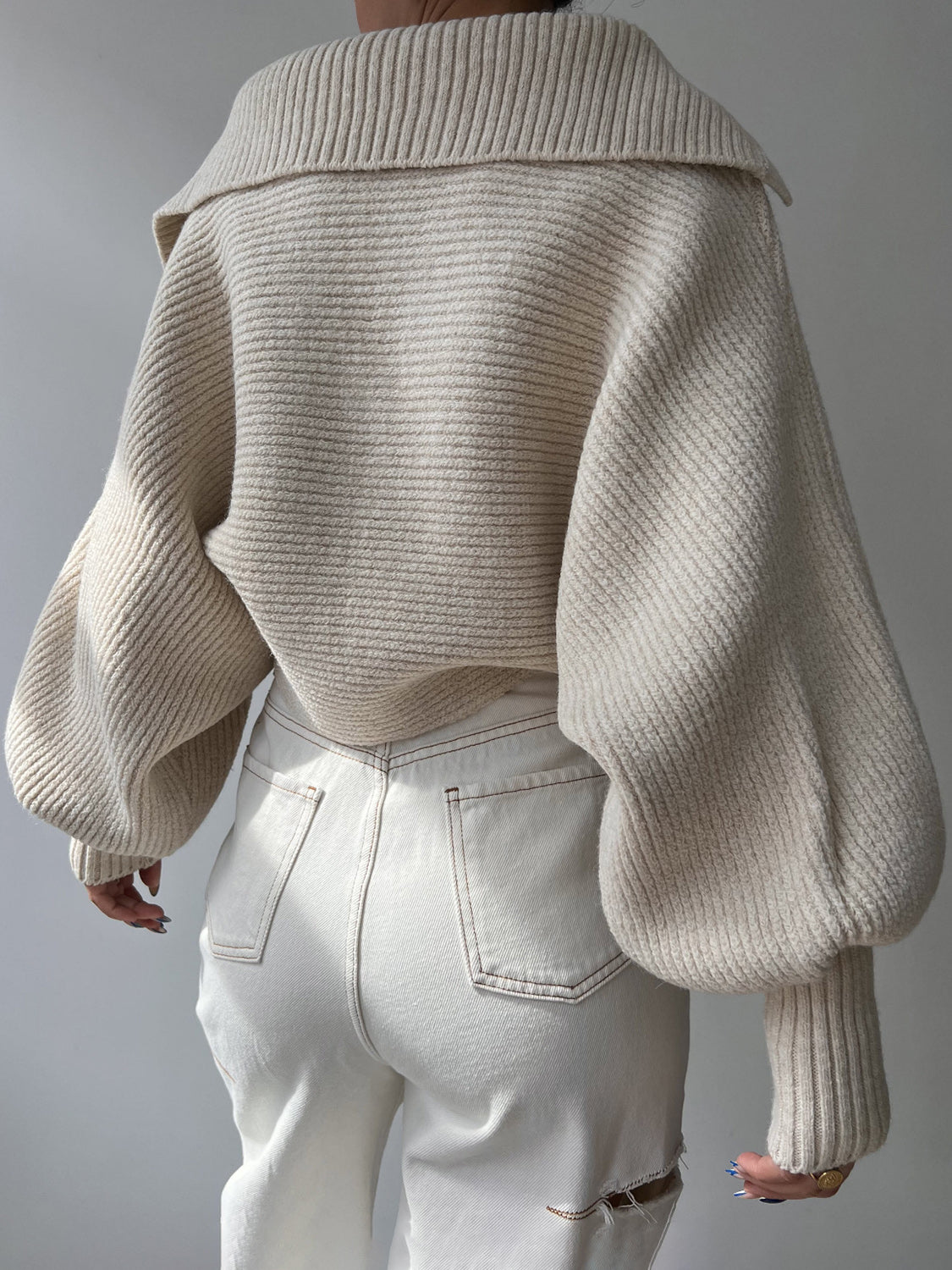 Johnny Collar Long Sleeve Sweater - Be Juliet
