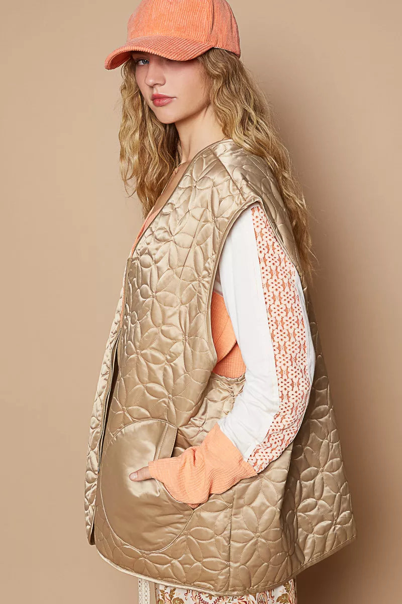 Maribel Floral Quilted Vest - Be Juliet
