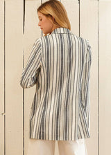Women's Stripe Blazer in Blue White