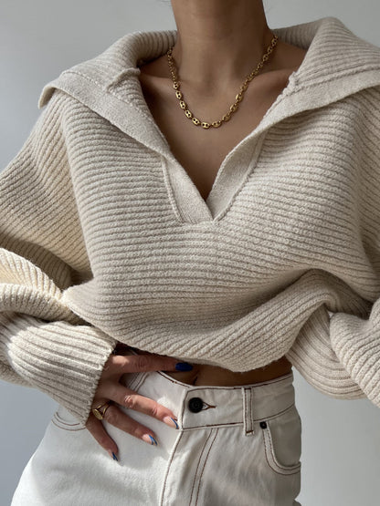 Johnny Collar Long Sleeve Sweater - Be Juliet