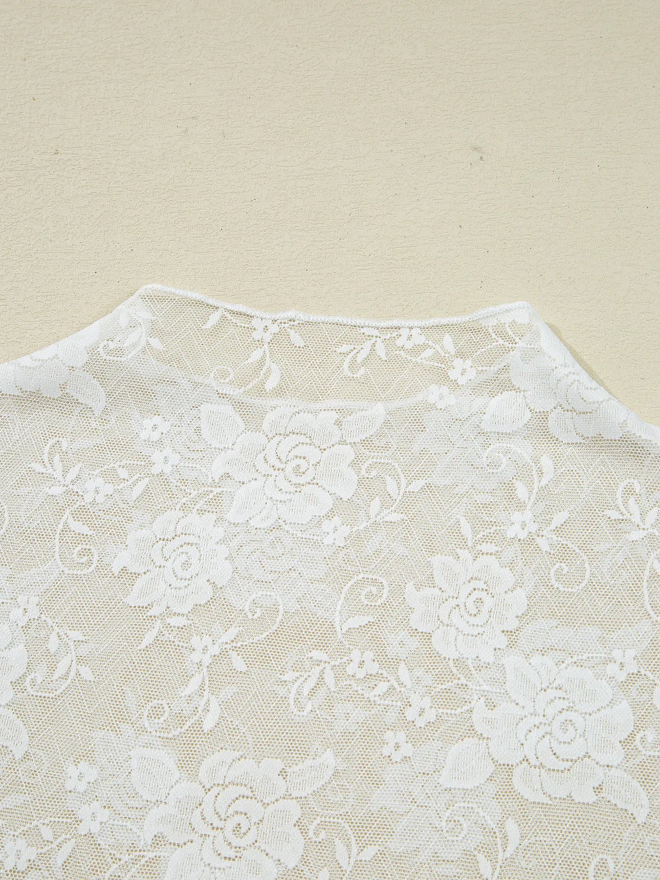 Celeste Sheer Floral Lace Mock Neck Top - Be Juliet