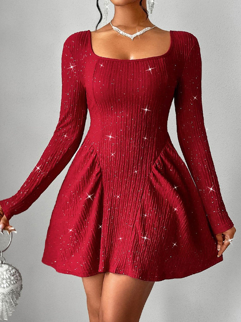 Amelia Backless Glitter Mini Dress