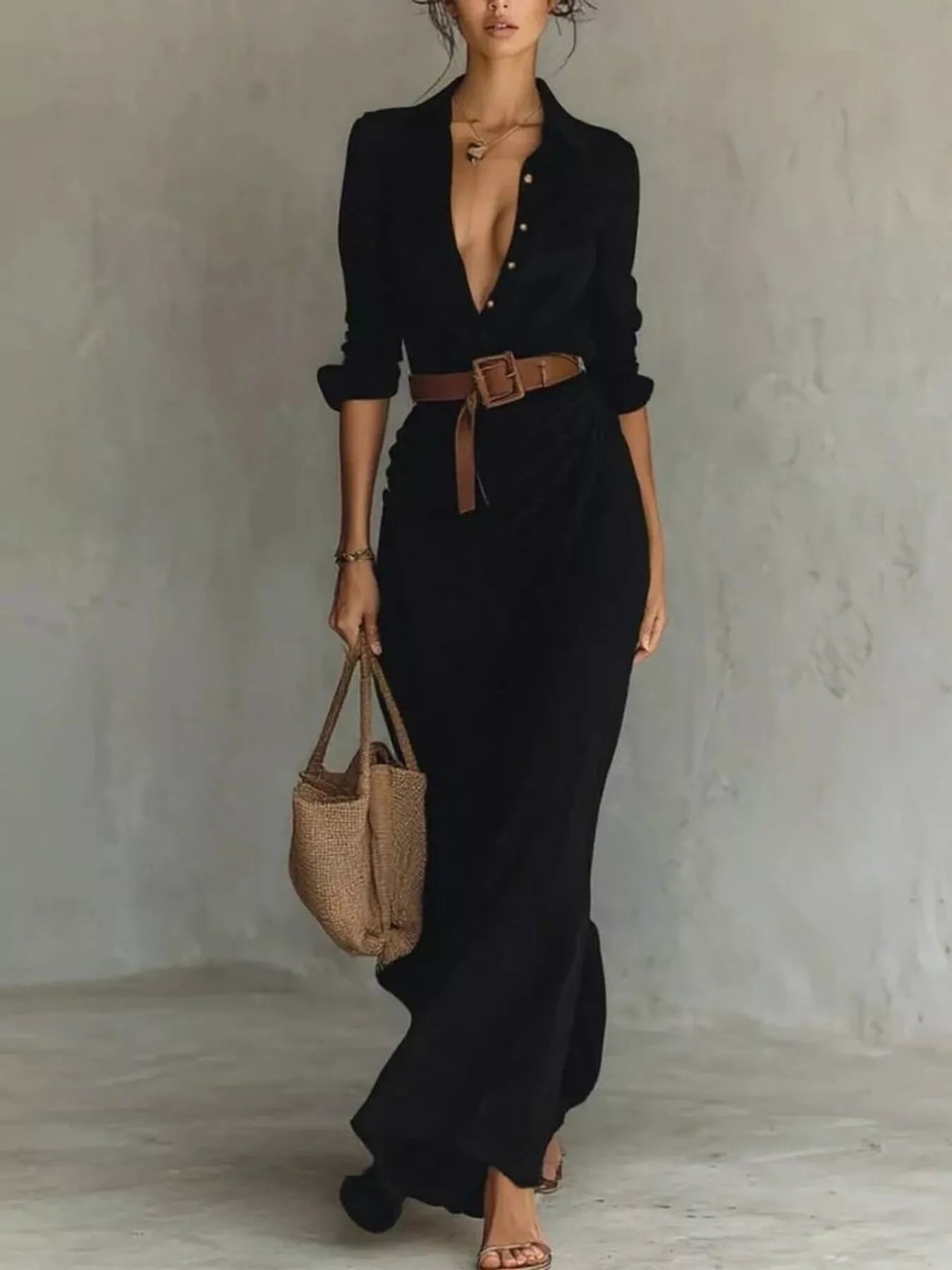Juliette Ruched Long Sleeve Maxi Dress - Be Juliet