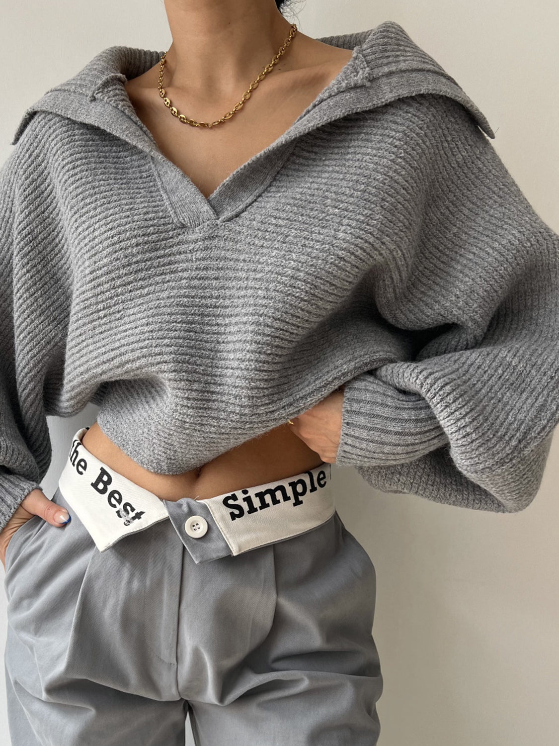 Johnny Collar Long Sleeve Sweater - Be Juliet