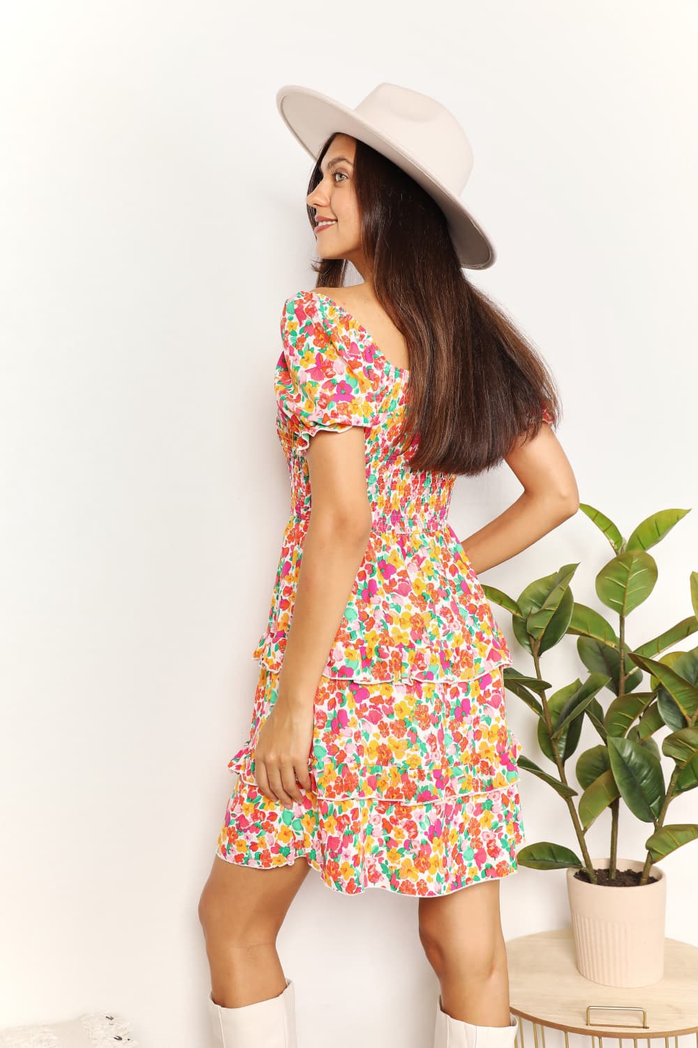 Devine Smocked Sweetheart Mini Dress - Be Juliet